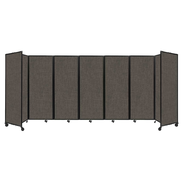 Room Divider 360 Folding Portable Partition 19'6" x 7'6" Mocha Fabric